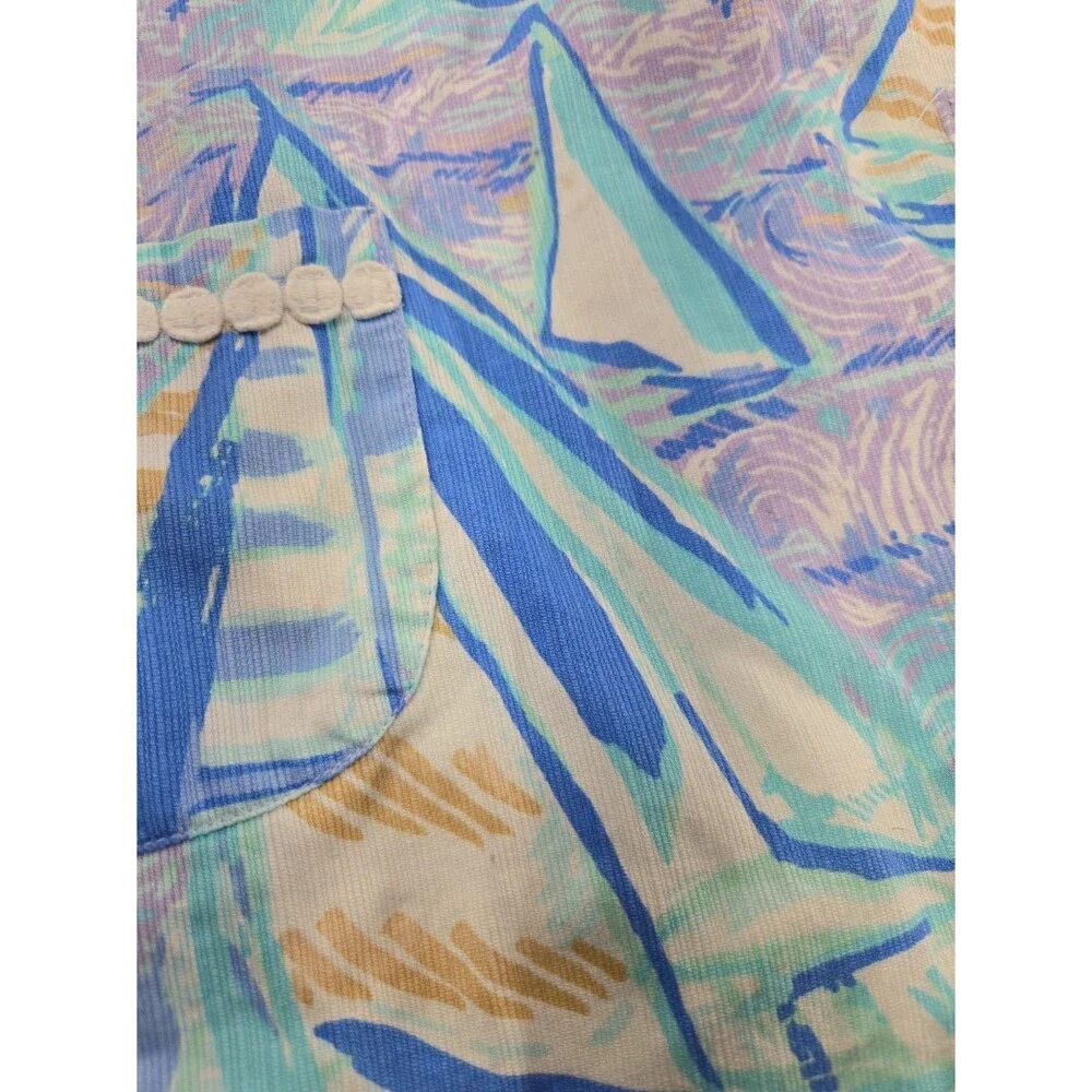 Lilly Pulitzer Girls Classic Shift Dress Girls 8 Aboat Time Purple Sail Boats